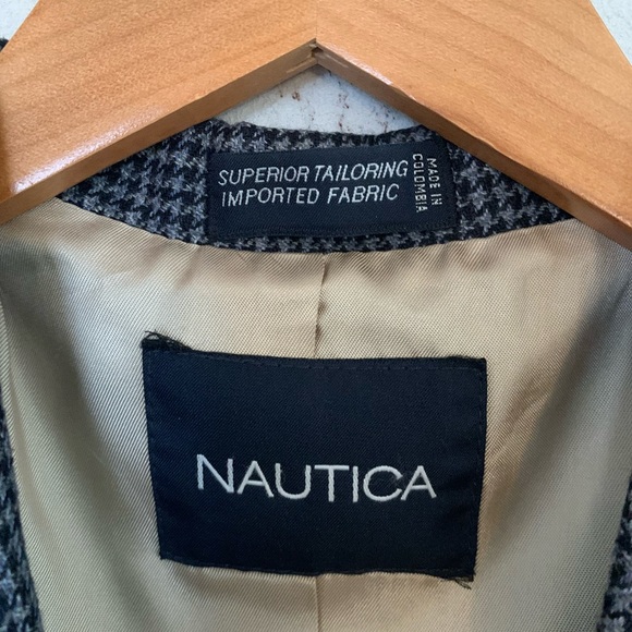 Nautica Men’s Suit Jacket Small Herringbone Pattern Navy and Gray Size 38R - Picture 6 of 9